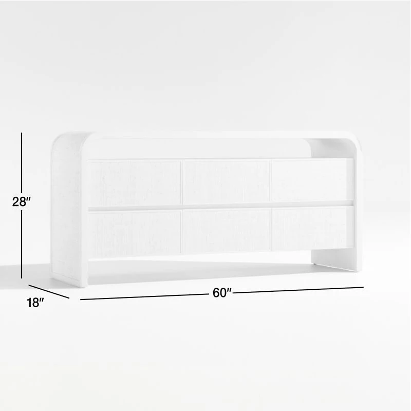 Rica 60" Grasscloth 6-Drawer Dresser by Leanne Ford