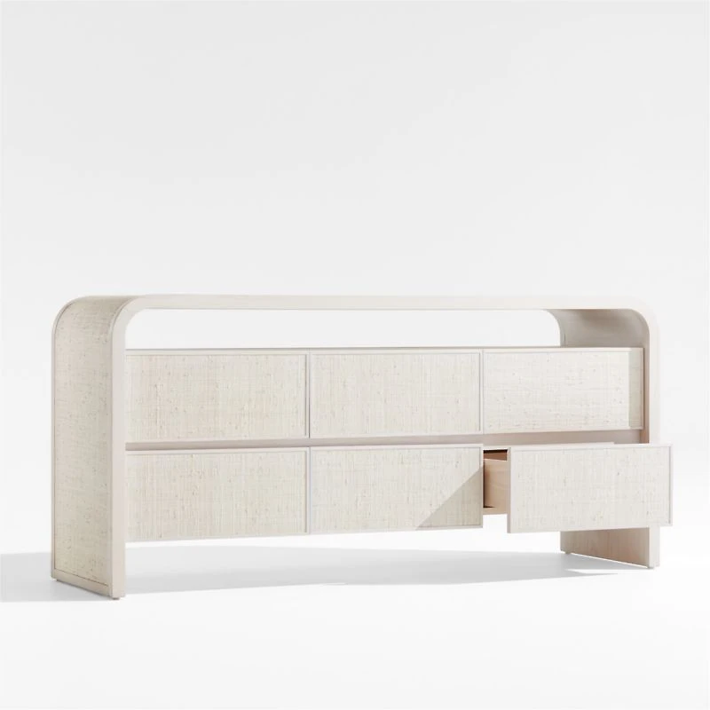 Rica 60" Grasscloth 6-Drawer Dresser by Leanne Ford