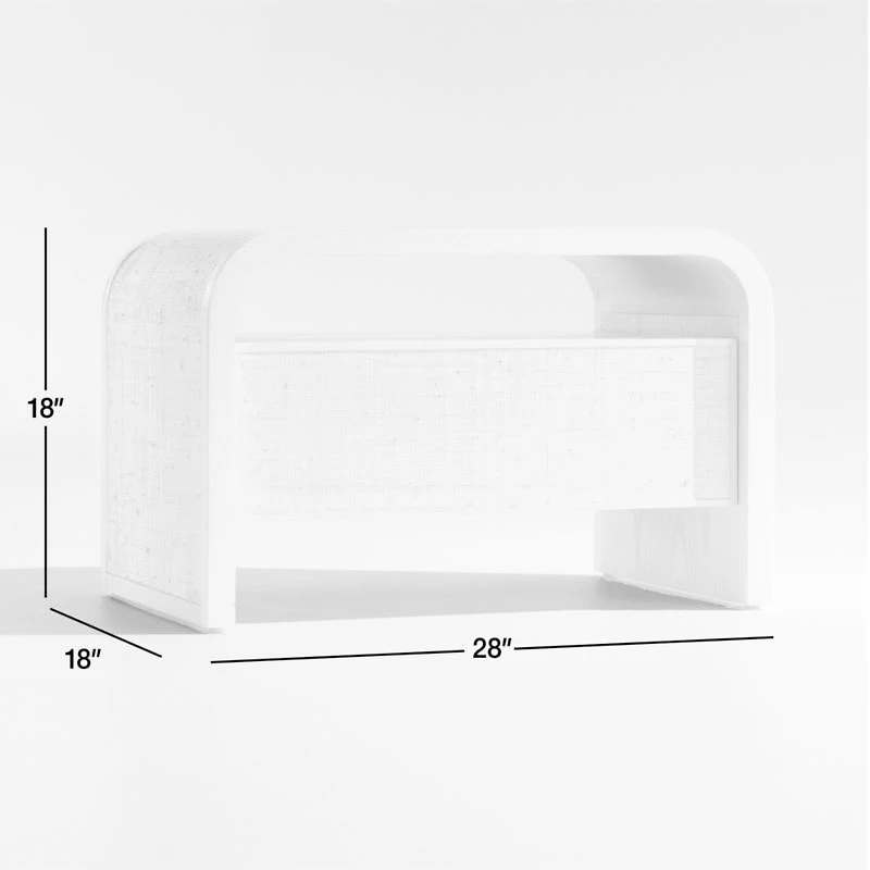 Rica 28" Whitewash Grasscloth Nightstand by Leanne Ford