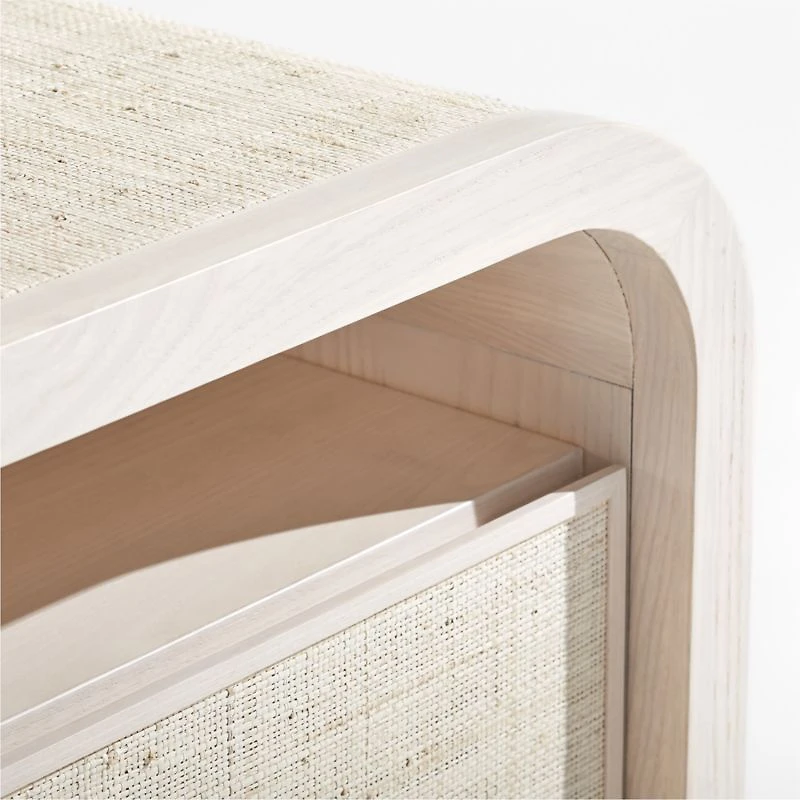 Rica 28" Whitewash Grasscloth Nightstand by Leanne Ford