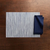 Chilewich ® Rectangular Ridge Blue Easy-Clean Vinyl Placemat