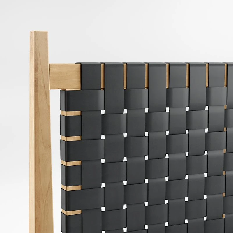 Rio Black Leather and Wood King Bed