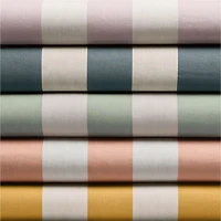 Riviera Stripe Verte Green Organic Cotton Kids Twin Duvet Cover