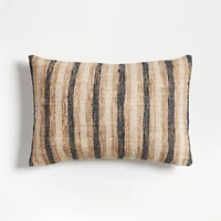 Riviera Stripe 24"x16" Deep Indigo Blue Throw Pillow Cover