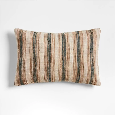 Riviera Stripe 24"x16" Sea Green Throw Pillow with Down-Alternative Insert