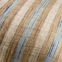 Riviera Stripe 23"x23" Pale Blue Throw Pillow with Feather Insert