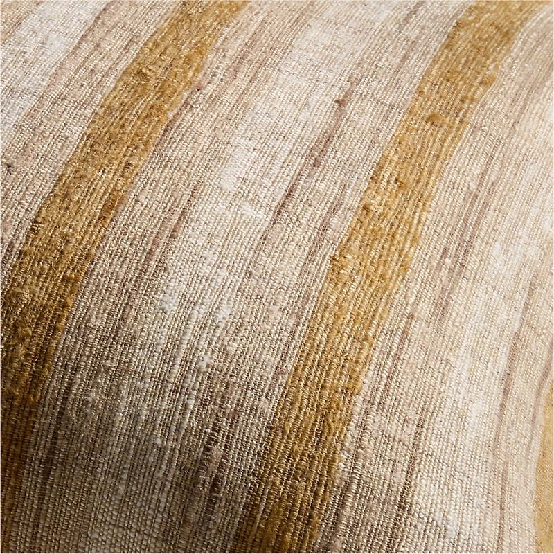 Riviera Stripe 23"x23" Savannah Yellow Throw Pillow with Down-Alternative Insert