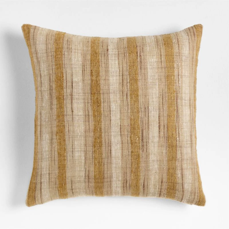 Riviera Stripe 23"x23" Savannah Yellow Throw Pillow with Down-Alternative Insert