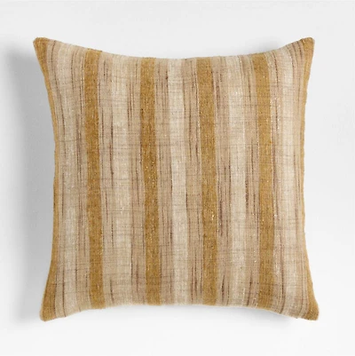 Riviera Stripe 23"x23" Savannah Yellow Throw Pillow with Down-Alternative Insert