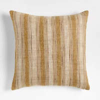 Riviera Stripe 23"x23" Savannah Yellow Throw Pillow with Down-Alternative Insert