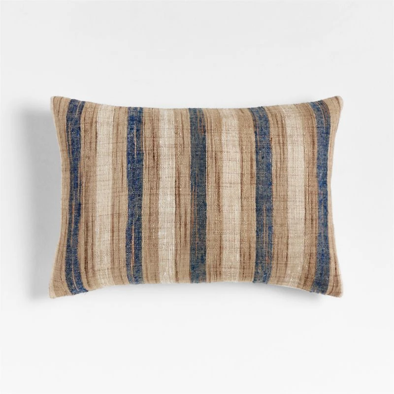 Riviera Stripe 24"x16" Light Navy Throw Pillow Cover