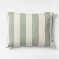 Riviera Stripe Verte Green Organic Cotton Kids Pillow Sham