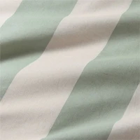 Riviera Stripe Verte Green Organic Cotton Kids Twin Duvet Cover