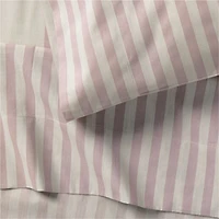Riviera Plum Rose and Oatmeal Stripe Organic Cotton Kids Full Sheet Set