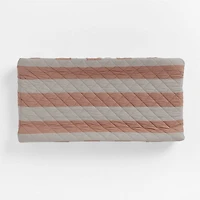Riviera Terracotta Pink and Oatmeal Stripe Organic Cotton Baby Changing Pad Cover