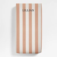 Riviera Terracotta Pink and Oatmeal Stripe Organic Cotton Baby Crib Fitted Sheet
