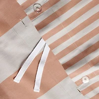 Riviera Terracotta Pink and Oatmeal Reversible Stripe Organic Cotton Reversible Toddler Duvet Cover