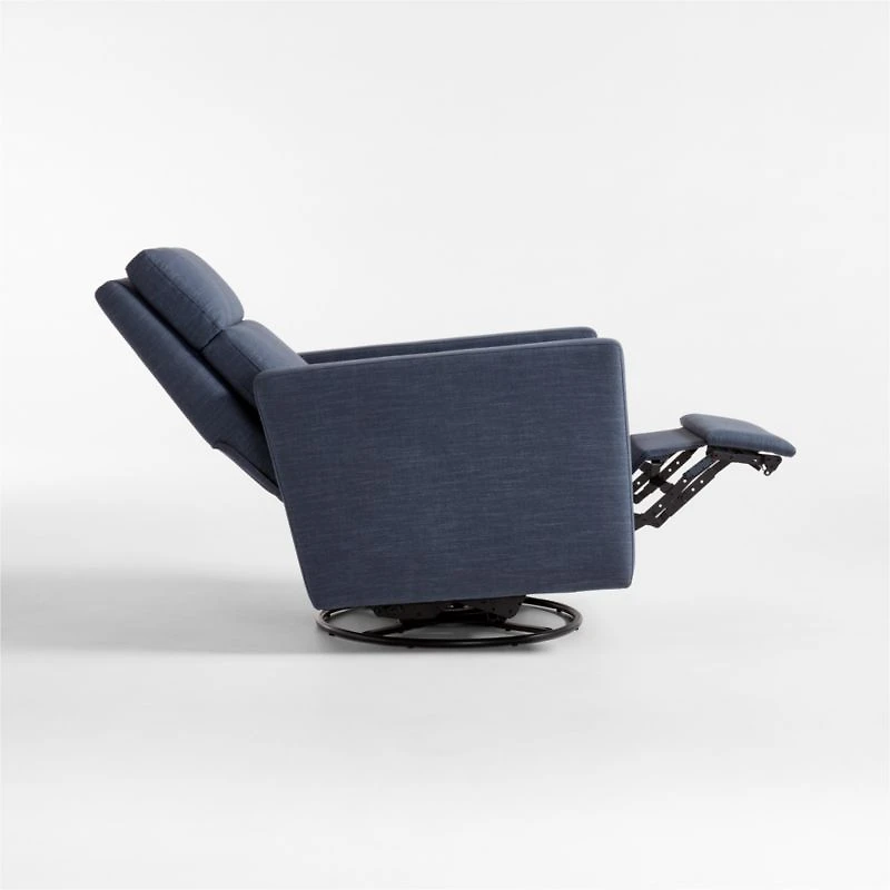 Rixby Navy Nursery Power Recliner Swivel Recliner Chair