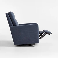 Rixby Navy Nursery Power Recliner Swivel Recliner Chair