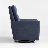 Rixby Navy Nursery Power Recliner Swivel Recliner Chair