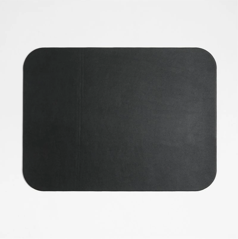 Rizzo Easy Care Recycled Leather Reversible Black and White Rectangular Placemat