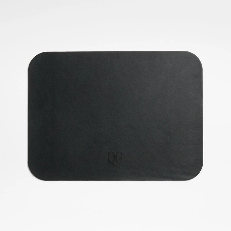 Rizzo Easy Care Recycled Leather Reversible Black and White Rectangular Placemat