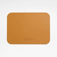 Rizzo Easy Care Recycled Leather Reversible Brown Rectangular Placemat