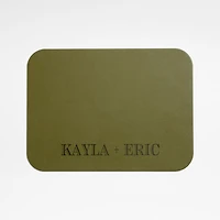 Rizzo Easy Care Faux Leather Reversible Desert Green and Light Brown Rectangular Placemat