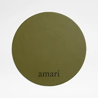 Rizzo Easy Care Faux Leather Reversible Desert Green and Light Brown Round Placemat