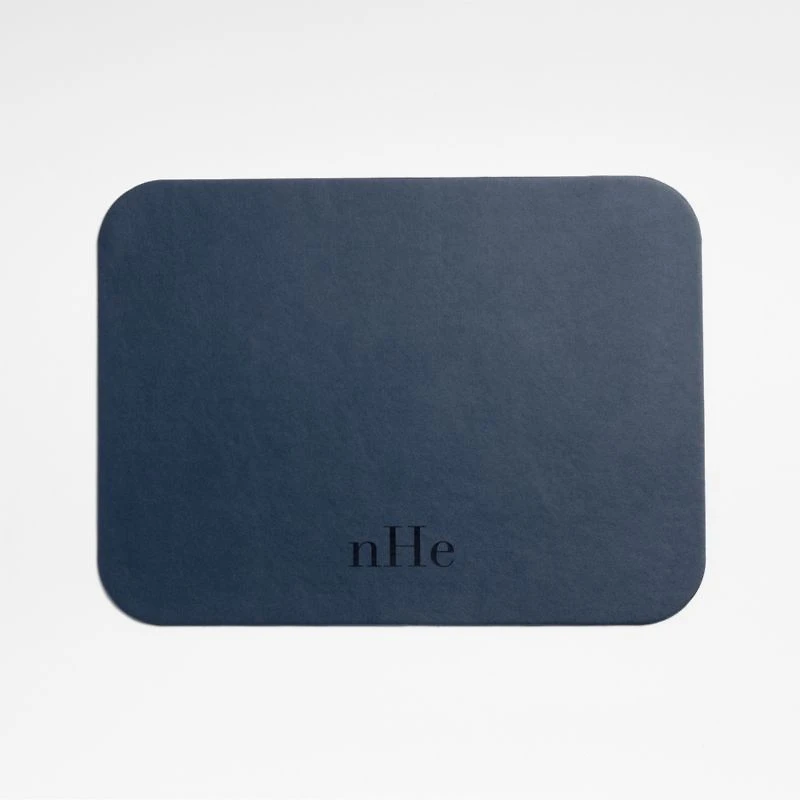 Rizzo Easy Care Recycled Leather Reversible Navy and Natural Rectangular Placemat