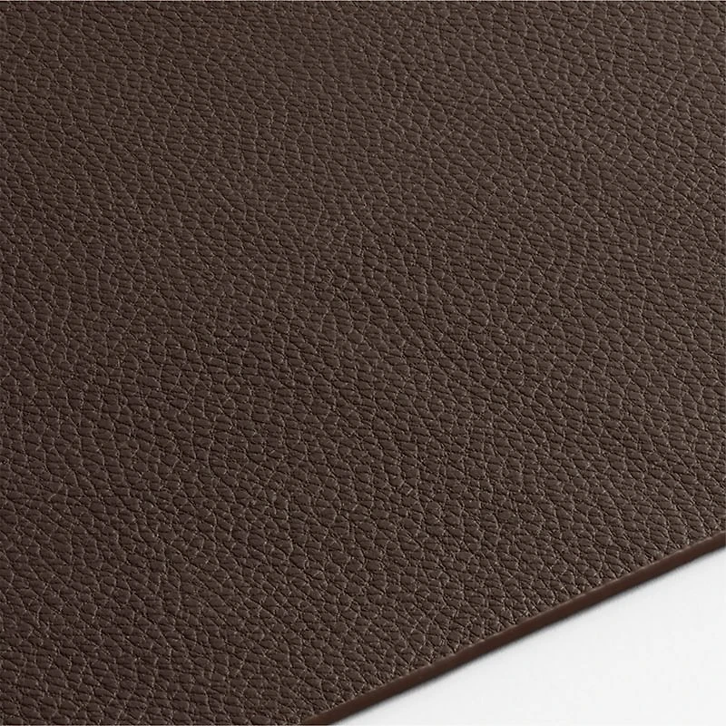 Rizzo Textured Easy Care Faux Leather Deep Brown Rectangular Placemat