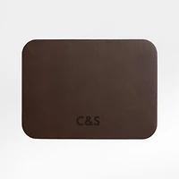 Rizzo Textured Easy Care Faux Leather Deep Brown Rectangular Placemat
