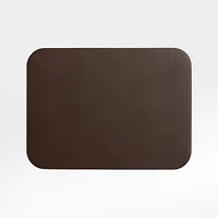 Rizzo Textured Easy Care Faux Leather Deep Brown Rectangular Placemat