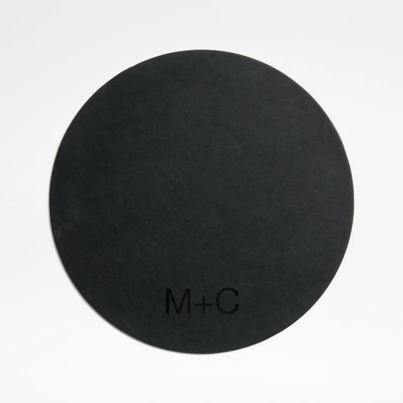 Rizzo Round Reversible Black and White Faux Leather Placemat