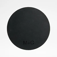 Rizzo Round Reversible Black and White Faux Leather Placemat