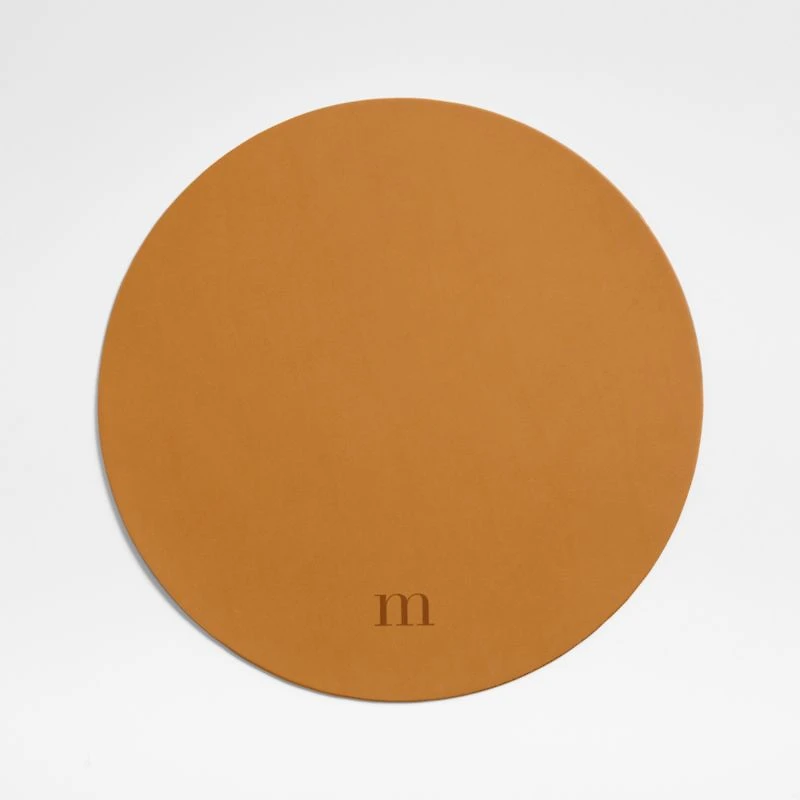Rizzo Round Reversible Brown Faux Leather Placemat