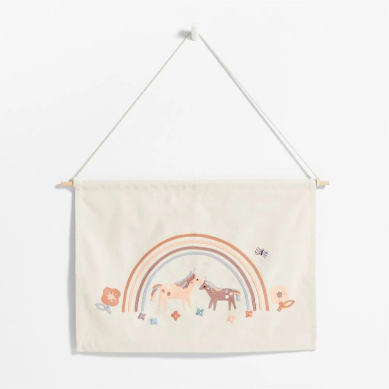 Rainbows and Unicorns Canvas Personalized Kids Wall Art Tapestry