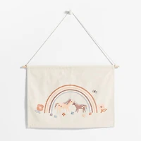 Rainbows and Unicorns Canvas Personalized Kids Wall Art Tapestry
