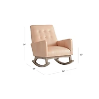 Everly Leather Tufted Rocking Chair