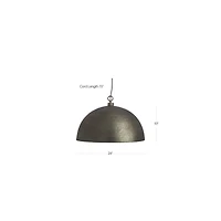 Rodan Hammered Brass Metal Dome Pendant Light 24"