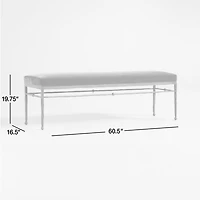 Rodin Brown Velvet Bench by Athena Calderone
