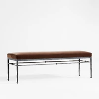 Rodin Brown Velvet Bench by Athena Calderone