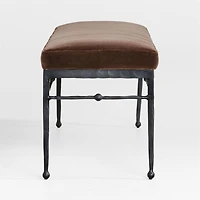 Rodin Brown Velvet Bench by Athena Calderone