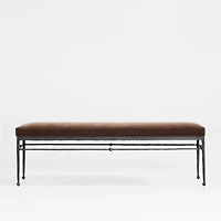 Rodin Brown Velvet Bench by Athena Calderone