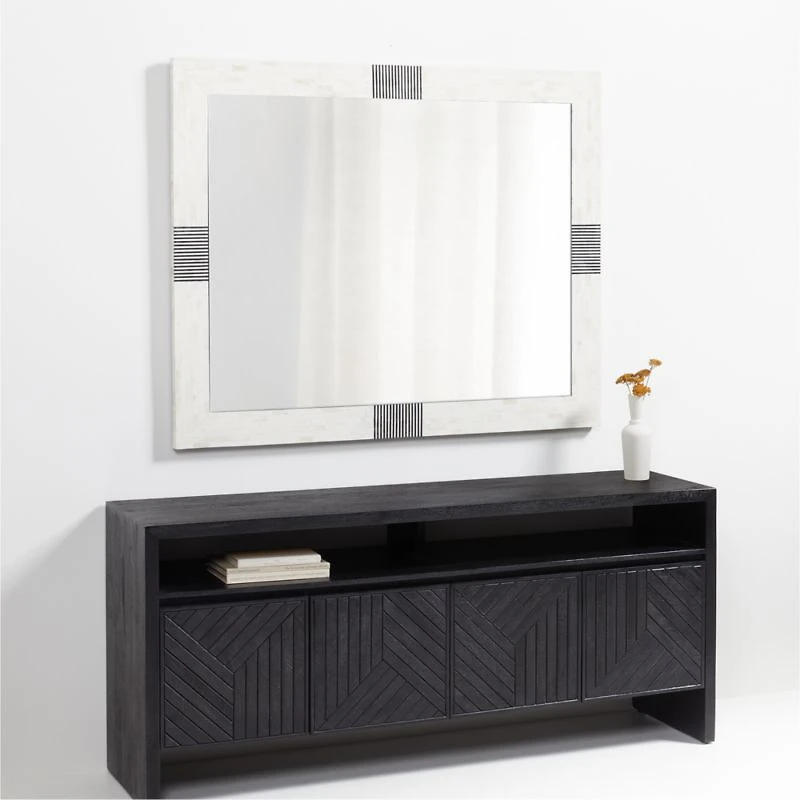 Roman Rectangular Bone Inlay Mirror