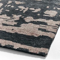 Rome Wool Blend Hand-Knotted Black Area Rug 12'x15'