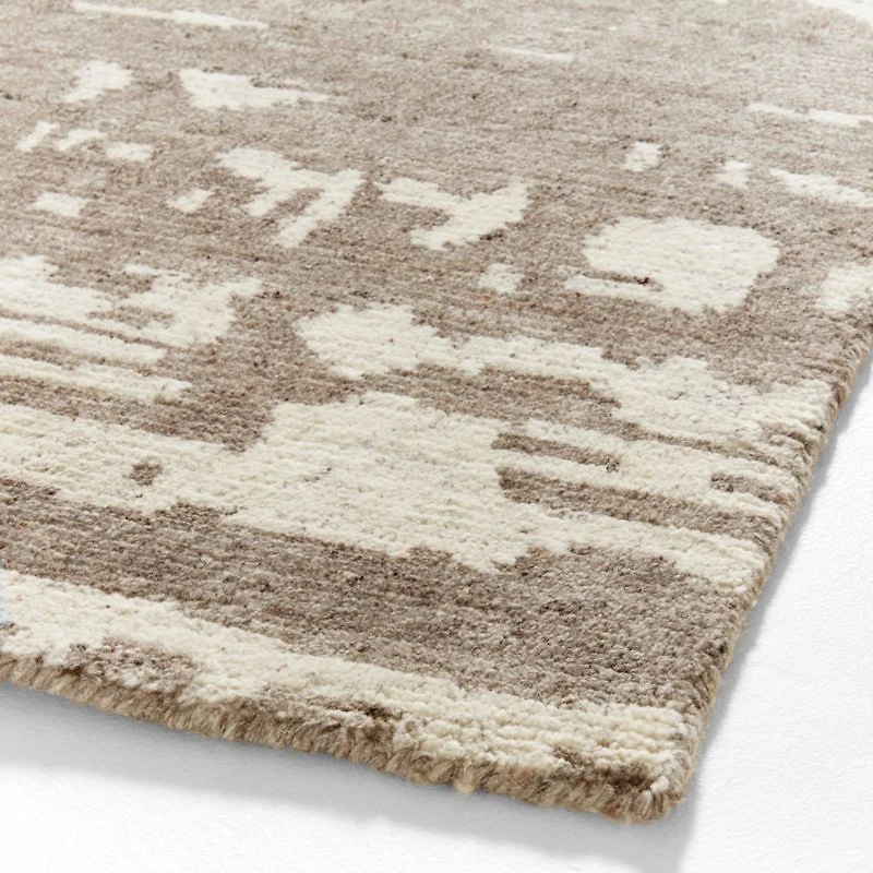 Rome Wool Blend Hand-Knotted Taupe Area Rug 6'x9'