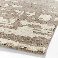 Rome Wool Blend Hand-Knotted Taupe Area Rug 6'x9'