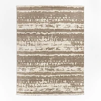 Rome Wool Blend Hand-Knotted Taupe Area Rug 6'x9'