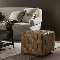Ronan Leather Ottoman